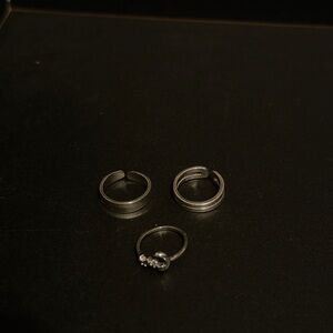 S925 Adjustable Elegant Silver Ring Set